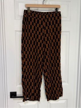 Old Navy Black and Brown High-Rise Playa Wide Leg Pants